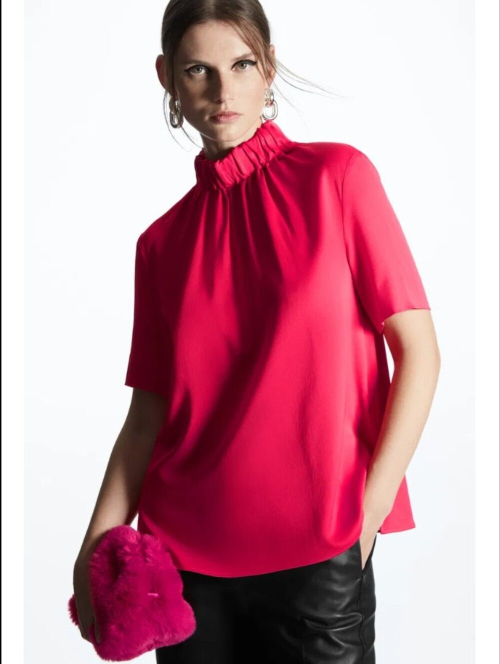 COS/High Neck Satin Top Sz 10